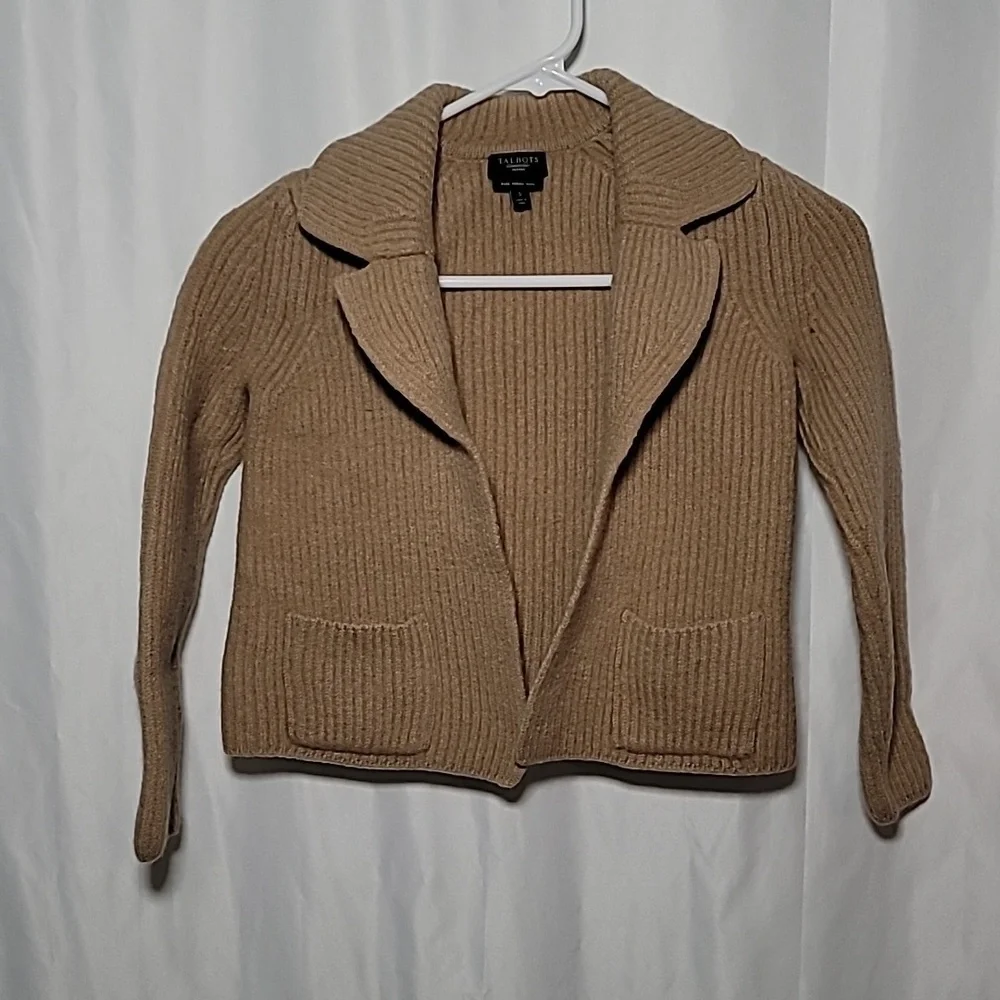 🍁Talbots pure merino wool open cardigan